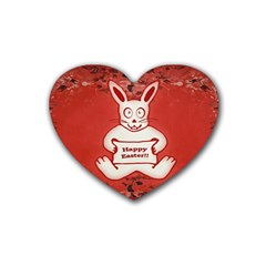 Cute Bunny Happy Easter Drawing Illustration Design Drink Coasters 4 Pack (heart)  by dflcprints