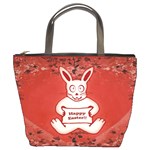 Cute Bunny Happy Easter Drawing Illustration Design Bucket Handbag Front