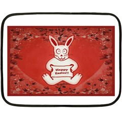 Cute Bunny Happy Easter Drawing Illustration Design Mini Fleece Blanket (two Sided) by dflcprints