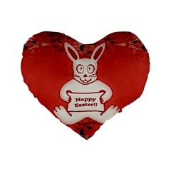 Cute Bunny Happy Easter Drawing Illustration Design 16  Premium Heart Shape Cushion  by dflcprints