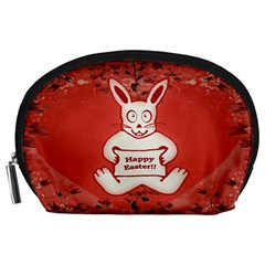 Cute Bunny Happy Easter Drawing Illustration Design Accessory Pouch (large) by dflcprints