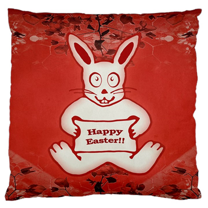 Cute Bunny Happy Easter Drawing Illustration Design Large Flano Cushion Case (Two Sides)