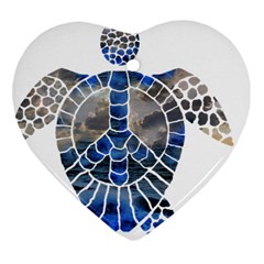 Peace Turtle Heart Ornament