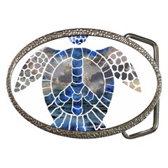 Peace Turtle Belt Buckle (oval)