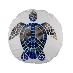 Peace Turtle 15  Premium Flano Round Cushion 