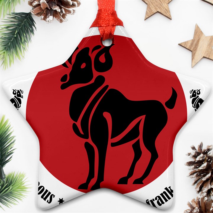 Aries Horoscope Zodiac Sign Birthday Star Ornament (Two Sides)