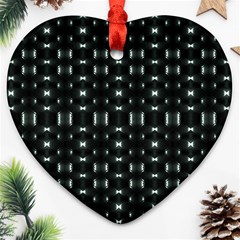 Futuristic Dark Hexagonal Grid Pattern Design Heart Ornament by dflcprints