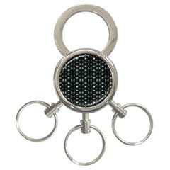 Futuristic Dark Hexagonal Grid Pattern Design 3-ring Key Chain by dflcprints