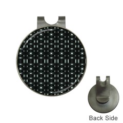 Futuristic Dark Hexagonal Grid Pattern Design Hat Clip With Golf Ball Marker