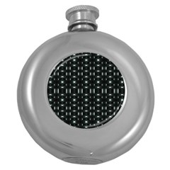 Futuristic Dark Hexagonal Grid Pattern Design Hip Flask (round) by dflcprints