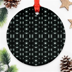 Futuristic Dark Hexagonal Grid Pattern Design Round Ornament (two Sides)