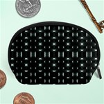 Futuristic Dark Hexagonal Grid Pattern Design Accessory Pouch (Large) Front