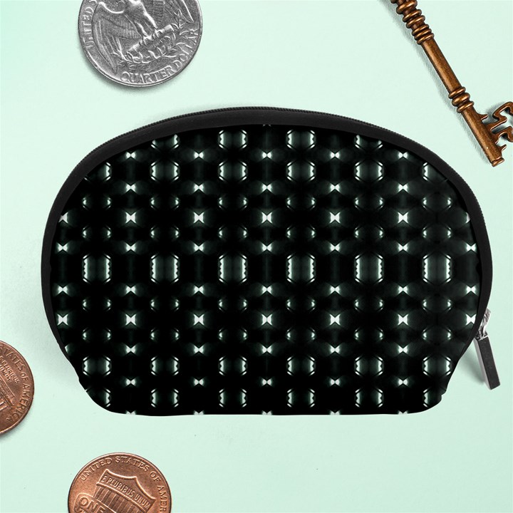 Futuristic Dark Hexagonal Grid Pattern Design Accessory Pouch (Large)