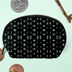 Futuristic Dark Hexagonal Grid Pattern Design Accessory Pouch (Large) Back