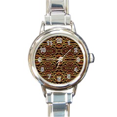 Tribal Art Abstract Pattern Round Italian Charm Watch by dflcprints