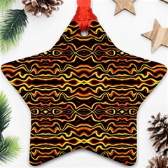 Tribal Art Abstract Pattern Star Ornament (two Sides)