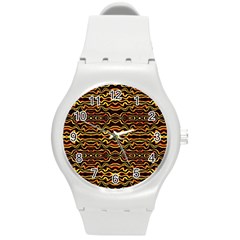 Tribal Art Abstract Pattern Plastic Sport Watch (medium)