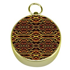 Tribal Art Abstract Pattern Gold Compass