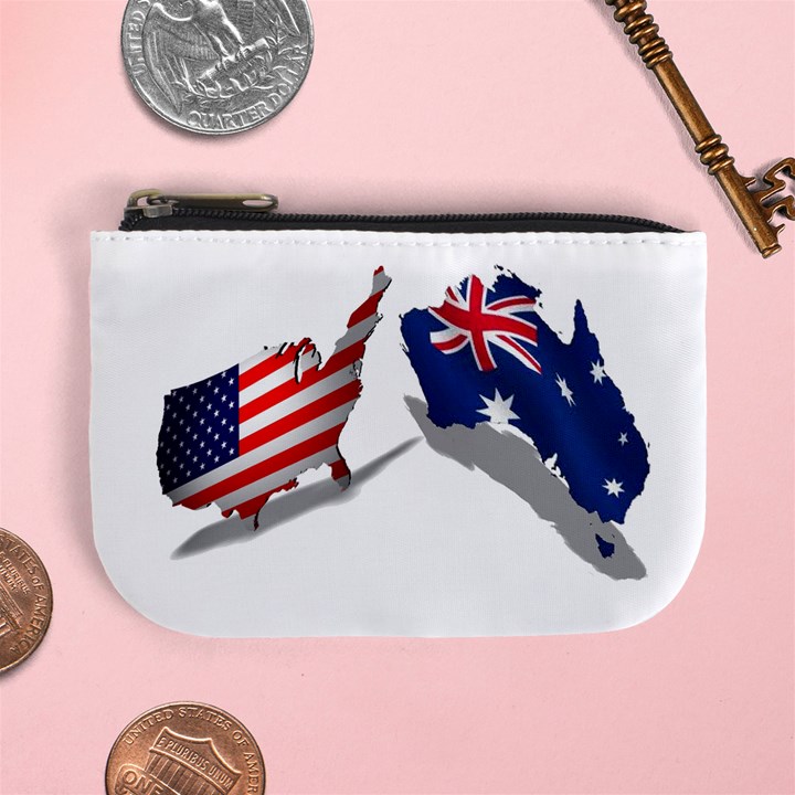 Australian And Us Flag Coin Change Purse