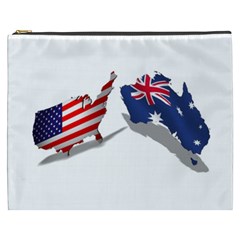 Australian And Us Flag Cosmetic Bag (xxxl)