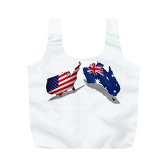 Australian And Us Flag Reusable Bag (m)