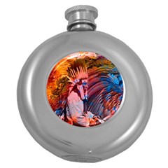 Astral Dreamtime Hip Flask (round) by icarusismartdesigns