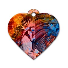 Astral Dreamtime Dog Tag Heart (two Sided) by icarusismartdesigns