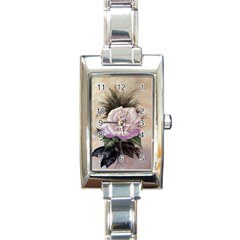 Pink Rose Rectangular Italian Charm Watch