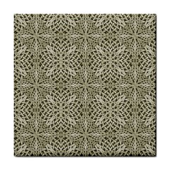 Silver Intricate Arabesque Pattern Ceramic Tile by dflcprints