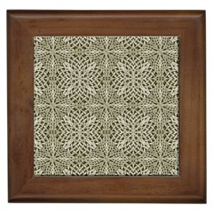 Silver Intricate Arabesque Pattern Framed Ceramic Tile by dflcprints