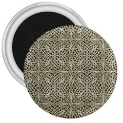 Silver Intricate Arabesque Pattern 3  Button Magnet