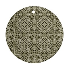 Silver Intricate Arabesque Pattern Round Ornament by dflcprints