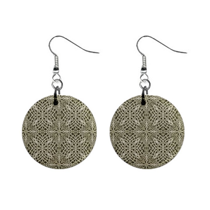 Silver Intricate Arabesque Pattern Mini Button Earrings