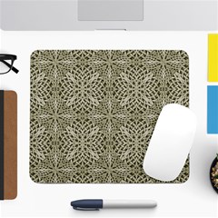 Silver Intricate Arabesque Pattern Large Mouse Pad (rectangle) by dflcprints