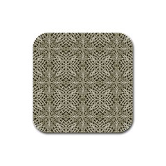 Silver Intricate Arabesque Pattern Drink Coasters 4 Pack (square) by dflcprints