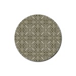 Silver Intricate Arabesque Pattern Drink Coasters 4 Pack (Round) Front