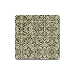 Silver Intricate Arabesque Pattern Magnet (square) by dflcprints