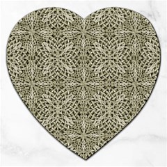 Silver Intricate Arabesque Pattern Jigsaw Puzzle (heart) by dflcprints