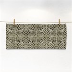 Silver Intricate Arabesque Pattern Hand Towel Front