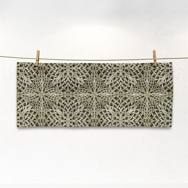 Silver Intricate Arabesque Pattern Hand Towel