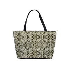 Silver Intricate Arabesque Pattern Large Shoulder Bag by dflcprints