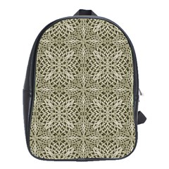 Silver Intricate Arabesque Pattern School Bag (large) by dflcprints