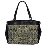 Silver Intricate Arabesque Pattern Oversize Office Handbag (One Side) Front