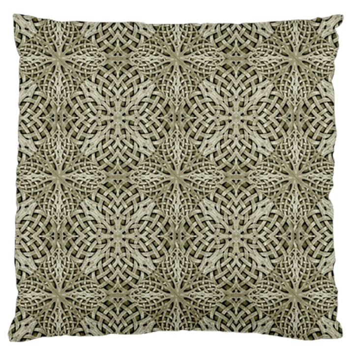 Silver Intricate Arabesque Pattern Large Cushion Case (Two Sided) 