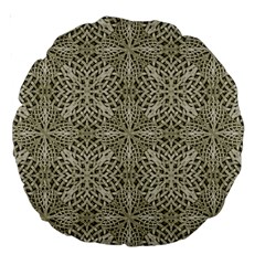 Silver Intricate Arabesque Pattern 18  Premium Round Cushion  by dflcprints