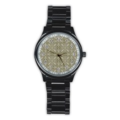 Silver Intricate Arabesque Pattern Sport Metal Watch (black) by dflcprints