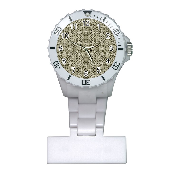 Silver Intricate Arabesque Pattern Nurses Watch