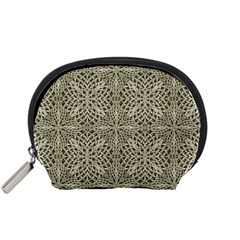 Silver Intricate Arabesque Pattern Accessory Pouch (small) by dflcprints