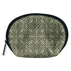 Silver Intricate Arabesque Pattern Accessory Pouch (medium) by dflcprints