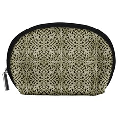 Silver Intricate Arabesque Pattern Accessory Pouch (large) by dflcprints